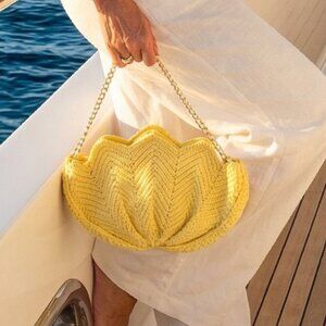 RESORT 2026 NEW! & OTHER STORIES crochet shell crossbody clutch chain bag yellow